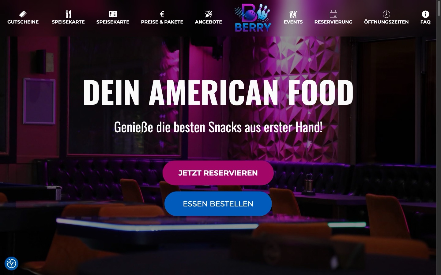 Website-Referenz: Berry Bowling Center