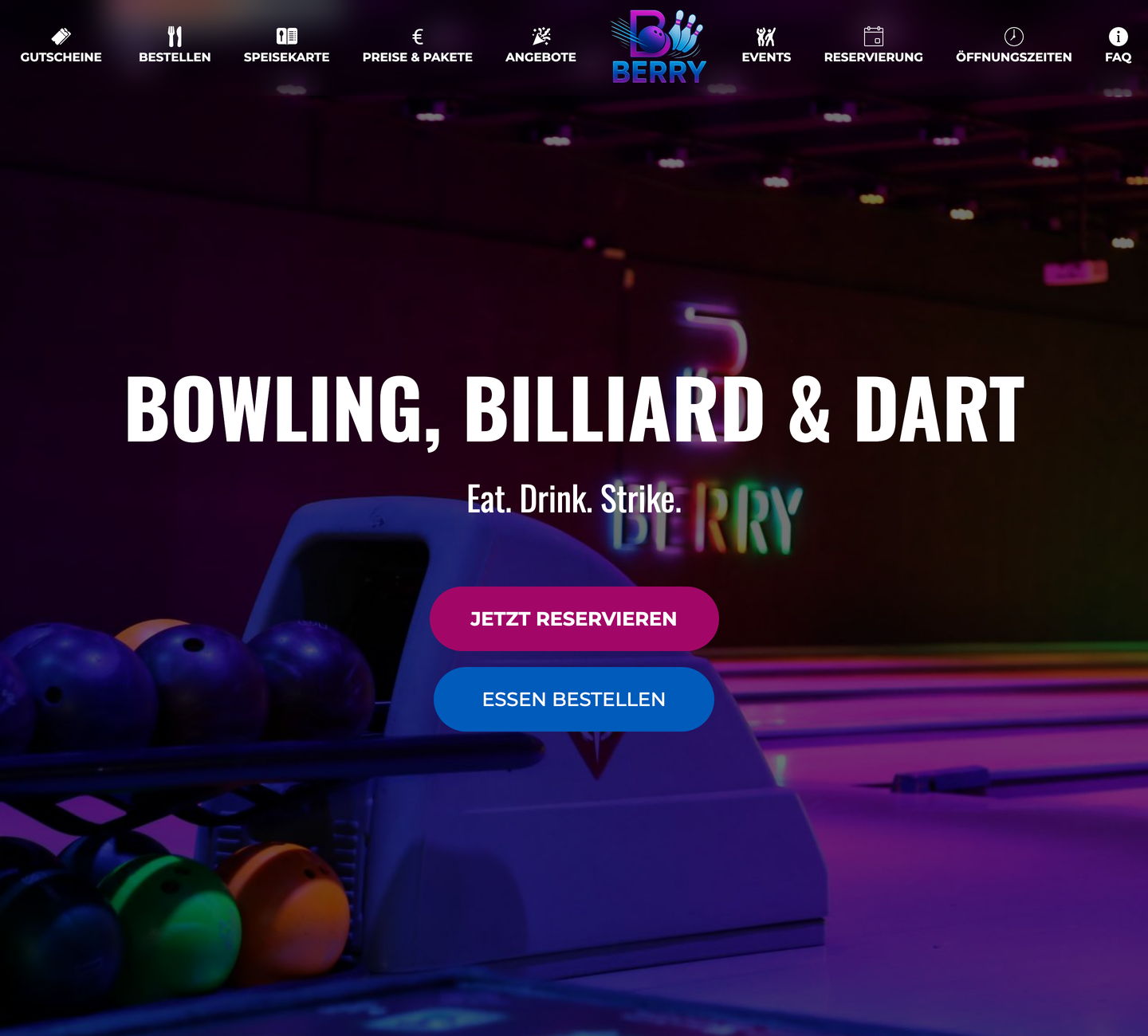 Berry Bowling Center, Freizeit und Gastgewerbe, Website-Referenz